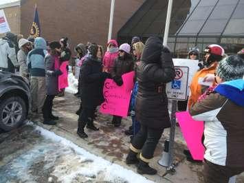 CCAC workers rally outside of the Chatham-Kent Civic Centre on February 6, 2015. (Photo by Ricardo Veneza)