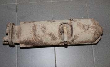 Catalytic converter recovered after break and enter at a business in Leamington (Provided by OPP) 