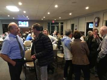 Supporters of John Nater learn of his election win at the Mitchell Golf and Country Club in the 2019 Federal Election to represent Perth-Wellington. #mwont