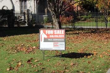 For sale sign, November 9, 2015.  (Photo by Adelle Loiselle)