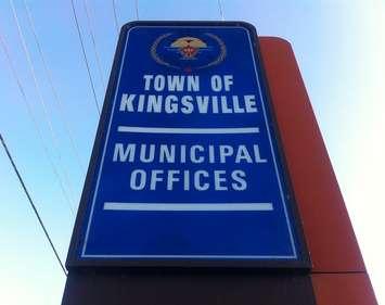 The Town of Kingsville sign outside town hall. (BlackburnNews.com file photo.)