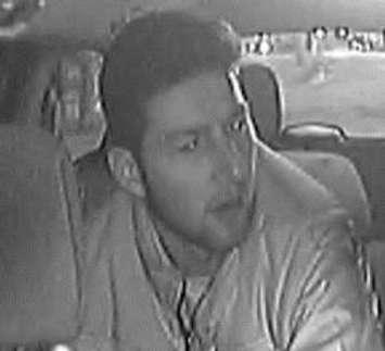 Photo taken from dashcam footage of a suspect sought in connection with a stabbing in Windsor on March 16, 2019. Photo provided by Windsor Police Service.