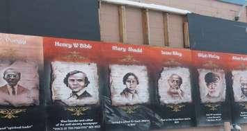 Photo of some of the 16 murals of significant black leaders courtesy of the City of Windsor.