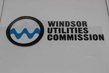 The Windsor Utilities Commission symbol on the side of its headquarters in downtown Windsor. (photo by Mike Vlasveld)