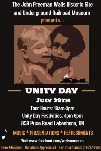 Unity Day poster. (Photo courtesy Brittany Miles of the John Freeman Walls Historic Site and Underground Railroad Museum)