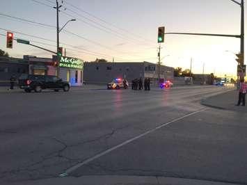 Police conduct an investigation on Tecumseh Rd. E, October 18, 2017.  (Photo courtesy of Allan Johnson)