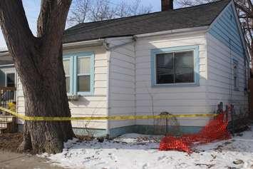 Police tape is seen around a home on Tourangeau in Windsor after a reported shooting on March 8, 2019. Photo by Mark Brown/Blackburn News.