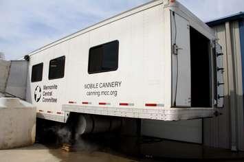 Photo of the Mennonite Central Committee's mobile canner courtesy of the MCC.