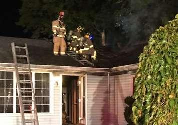 A house fire in Tecumseh October 18, 2018. (Photo courtesy of Tecumseh Fire Services)