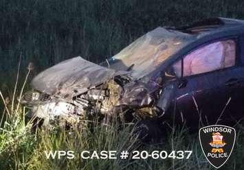 Photo of a crash on the E.C. Row Expressway on July 6, 2020 courtesy of the Windsor Police Service.