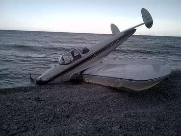 US Border officials rescued a man after his plane crashed just off the shores of Lake Michigan Saturday July 18, 2015 (Photo courtesy of U.S. Customs and Border Protection)