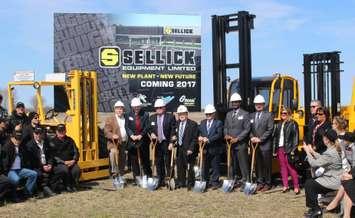 Sellick Manufacturing celebrating the ground breaking of its new facility in Harrow, April 20, 2016. (Photo by Maureen Revait) 
