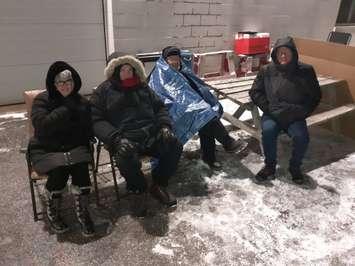 Windsor Residence for Young Men volunteers bundle up for a good cause during the 2020 Rough Night Out. (Photo courtesy of  Brian Worrall)