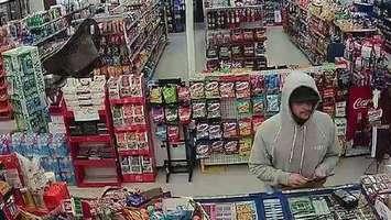 LaSalle Police would like to speak to this man in connection to an April 2, 2017 theft.  (Photo courtesy LaSalle Police Service/Facebook)