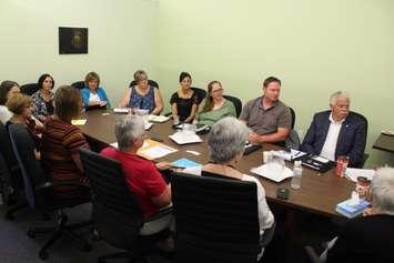 Autism roundtable discussion at MPP Taras Natyshaks' office in Essex, July 13, 2017, (photo by Maureen Revait)