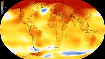 2018 global warming. Feb 6, 2019. (Photo courtesy of NASA)