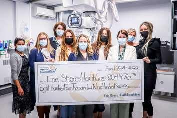 A cheque for $804K is presented by the Erie Shores Health Foundation to various healthcare programs at Erie Shores Healthcare. Photo provided by Erie Shores Health Foundation.
