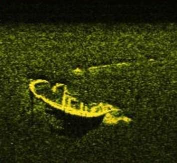 A photo of a shipwreck believed to be the "Lake Serpent" courtesy of the National Museum of the Great Lakes.