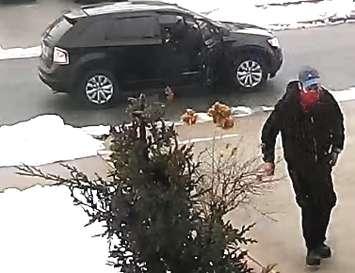 A theft suspect is shown via a security camera image on January 29, 2023. Image provided by LaSalle Police.