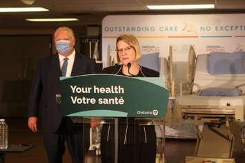 Health Minister Sylvia Jones makes an announcement at Windsor Regional Hospital, January 19, 2023. (Photo  by Maureen Revait) 