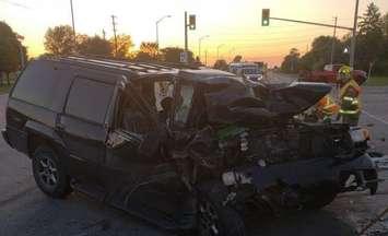(Photo of crash on September 25 at Walker Road and Hwy. 3 courtesy of the Ontario Provincial Police)