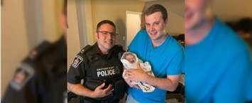 Const. Gary Oriet with the Chatham-Kent Police Service helped a local family deliver a healthy baby girl.  (Photo courtesy of the Chatham-Kent Police Service)