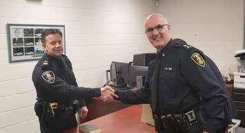 Windsor police officially swear in the Amherstburg Detachment on January 1, 2018.  (Photo courtesy WPS-Amherstburg Detachment Twitter)