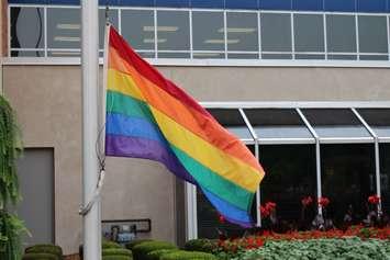 Pride flag flying at Windsor City Hall August 5, 2014. (Photo by Adelle Loiselle.)