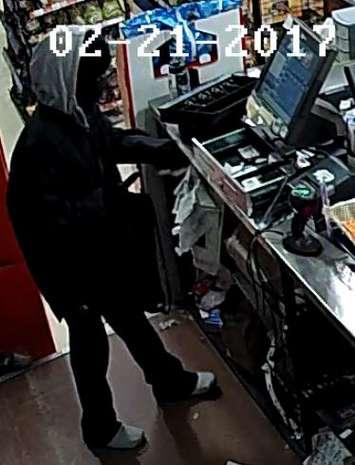 Windsor police release picture of suspect in convenience store robbery, February 21, 2017. 