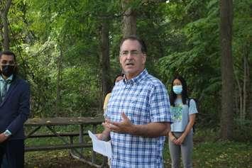 NDP Windsor-West candidate Brian Masse speaks on his plan to support a National Urban Park to protect Ojibway park lands.=, September 16, 2021. (Photo by Maureen Revait) 