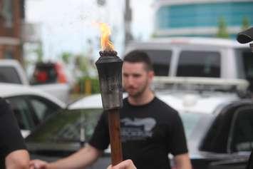 The torch for the Windsor leg of the Law Enforcement Torch Run, May 28, 2019. Photo by Mark Brown/Blackburn News.