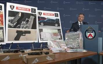 Toronto police drug squad Inspector Don Belanger discusses the bust with media on July 10, 2019. Photo courtesy of Toronto Police Service.
