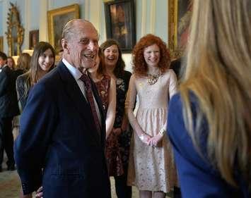 HRH The Duke of Edinburgh with guests at Hillsborough Castle during a visit to present 100 Gold Award Certificates to Duke of Edinburgh's Award. (Photo courtesy of Aaron McCracken / Harrisons via Flickr)