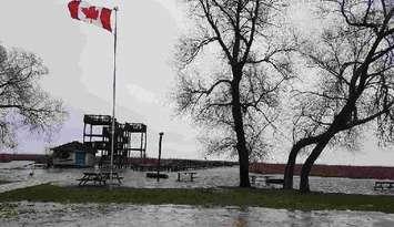 Flooding at Point Pelee National Park on Monday, April 16, 2018. (Photo courtesy of Point Pelee National Park)