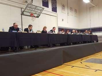 WECDSB trustees hold a meeting regarding a possible school closure in west Windsor on March 1, 2016. (Photo by Caleb Workman)