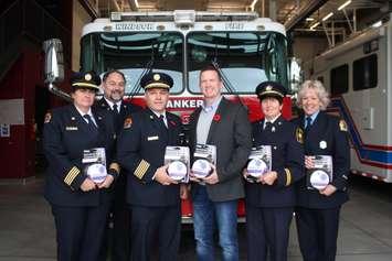 The Windsor Fire and Rescue Service receives donation of smoke/carbon monoxide detectors from Enbridge Gas Inc. November 4, 2019. (Photo by Maureen Revait) 