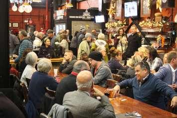 A crowd gathers at Walkerville Brewery in Windsor for a "visioning workshop" on December 3, 2019. Photo by Mark Brown/Blackburn News.