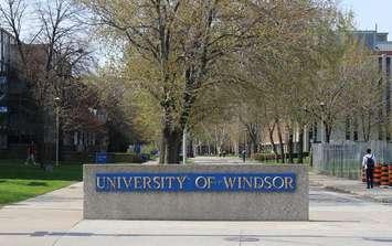 University of Windsor sign along Wyandotte St. (Photo by Mike Vlasveld)