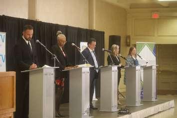 The candidates for Windsor-West at the Windsor Essex Region Chamber of Commerce debate, May 5, 2022. 