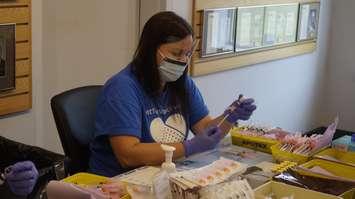 Staff at COVID immunization clinic.  25 June 2021.  (BlackburnNews.com file photo)