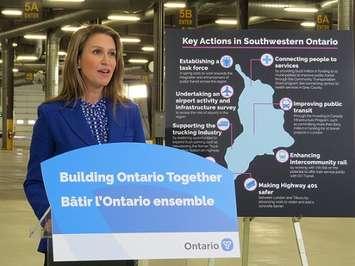 Transportation Minister Caroline Mulroney releases the draft southwestern Ontario transportation plan in London, January 17, 2020. (Photo by Miranda Chant, Blackburn News)