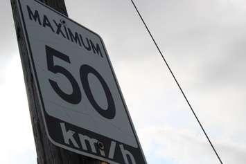 A speed limit sign.  (Photo by Adelle Loiselle)
