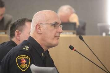Windsor Police Chief Al Frederick at Windsor City Council, January 21, 2019. Photo by Mark Brown/Blackburn News.