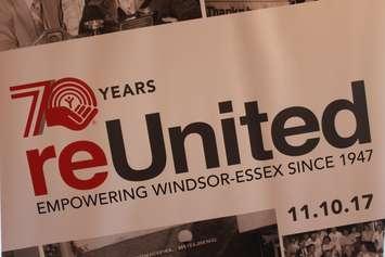 The United Way of Windsor and Essex County unveils its new slogan for 2017, celebrating its 70th anniversary in the community, April 18, 2017. (Photo by Mike Vlasveld)