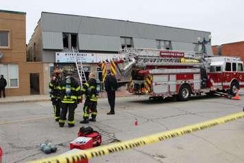 Fire crews put out a blaze at 812 Ottawa St. on Sunday afternoon. (Photo by Jason Viau)