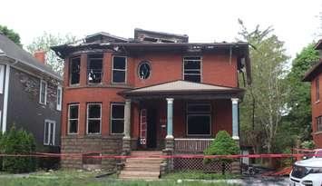A vacant Victoria Avenue home damaged by fire, May 6, 2024. (Photo by Maureen Revait) 