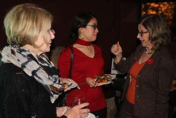 Dr Doris Grinspun, CEO os the Registered Nurses Association of Ontario (RNAO), speaks with attendees at an event at Bacchus Restaurant in Windsor, November 11, 2019. Photo by Mark Brown/Blackburn News.
