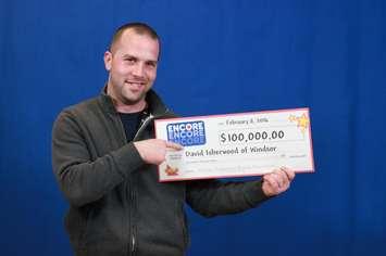 David Isherwood of Windsor wins $100,000 playing ENCORE. (Photo courtesy OLG)