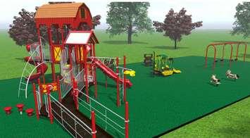One proposal for the new Harrow playground. (Photo provided by Mark Jones, New World Park Solutions, Playworld)