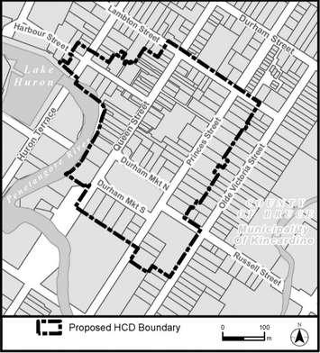 A map of the proposed Kincardine Heritage Conservation District plan. (Provided by Jennifer Lawrie, CMO, Deputy Clerk, Municipality of Kincardine)